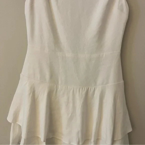 Alice + Olivia Palmira Linen Ruffle Sleeveless Mini Dress White 2 NWT - Picture 5 of 15